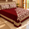 Work of Art Royal Heavy Chenille Bedcovers- Maroon