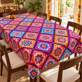 Moroccan Bloom Designer Table Cover – Boho Festival Multicolour Dining Tablecloth