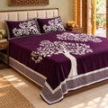 Tree Pattern Royal Heavy Chenille Bedcovers - Luxury Wine