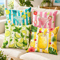 Cotton Feel Tropical Cocktail Cushion Covers – Set of 4