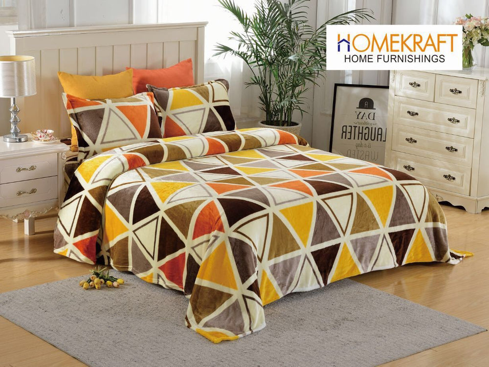 Multicolor Triangles - Warm Flannel Winter Bedsheet