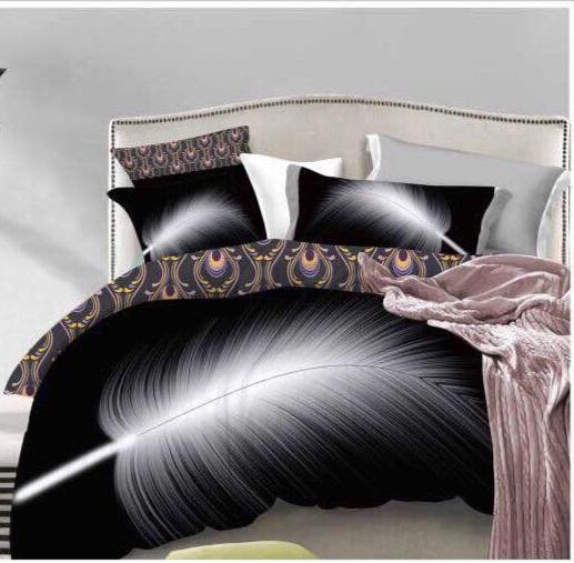 White Feather Glace Cotton Bedsheet