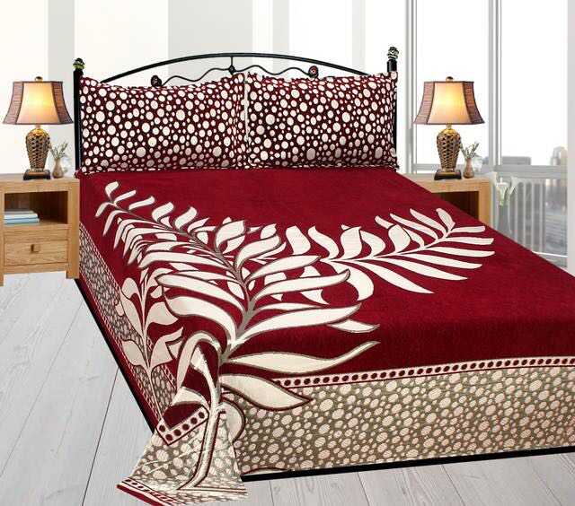 Law of Nature Royal Heavy Chenille Bedcovers - Dark Red