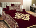 Wonder of Maze Royal Heavy Chenille Maroon Bedcovers
