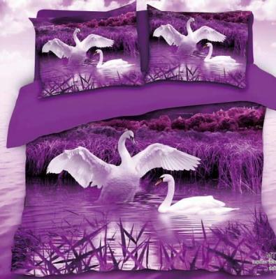 Beautiful Swan Glace Cotton Bedsheet