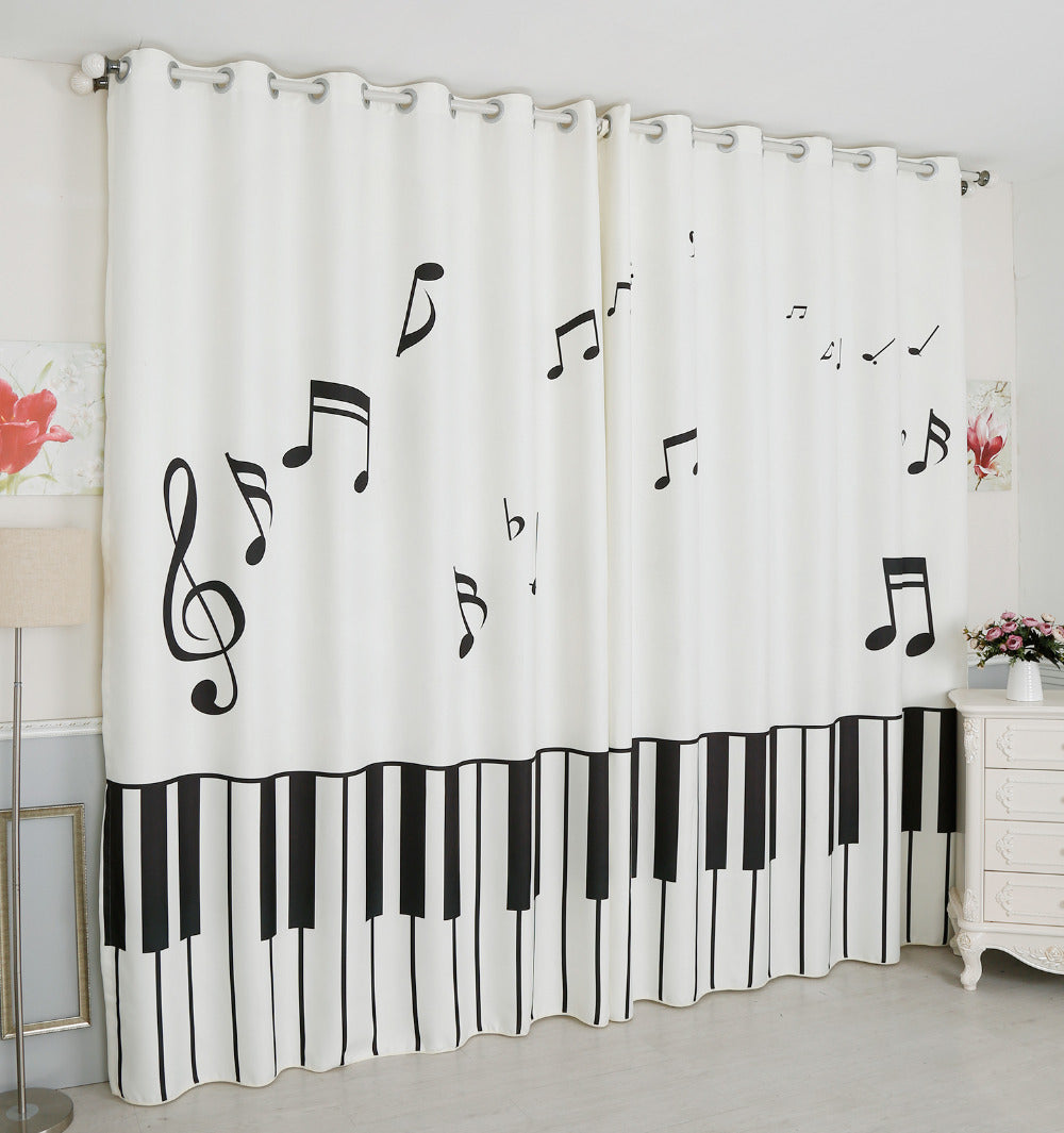 Classic Vintage Style Premium Blackout Curtains - Piano World(Set of 2)