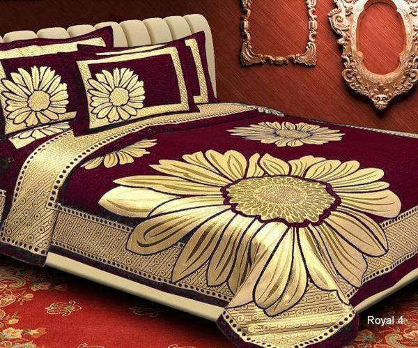 Floral Pattern Heavy Chenille Bedcovers - D