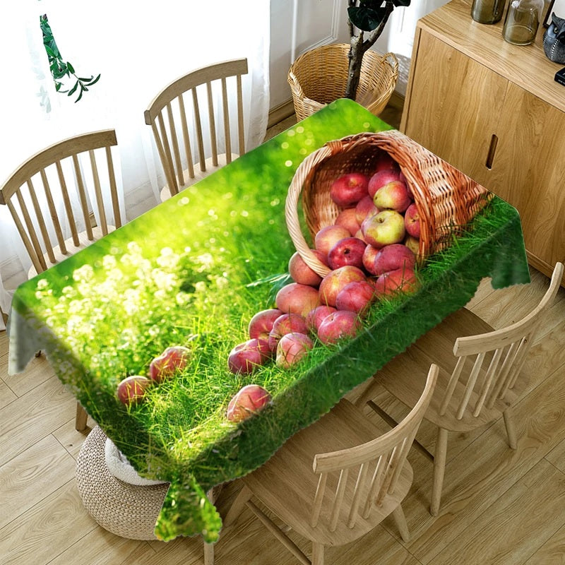Digital Water Resistant Table Cover - Crispy Apples