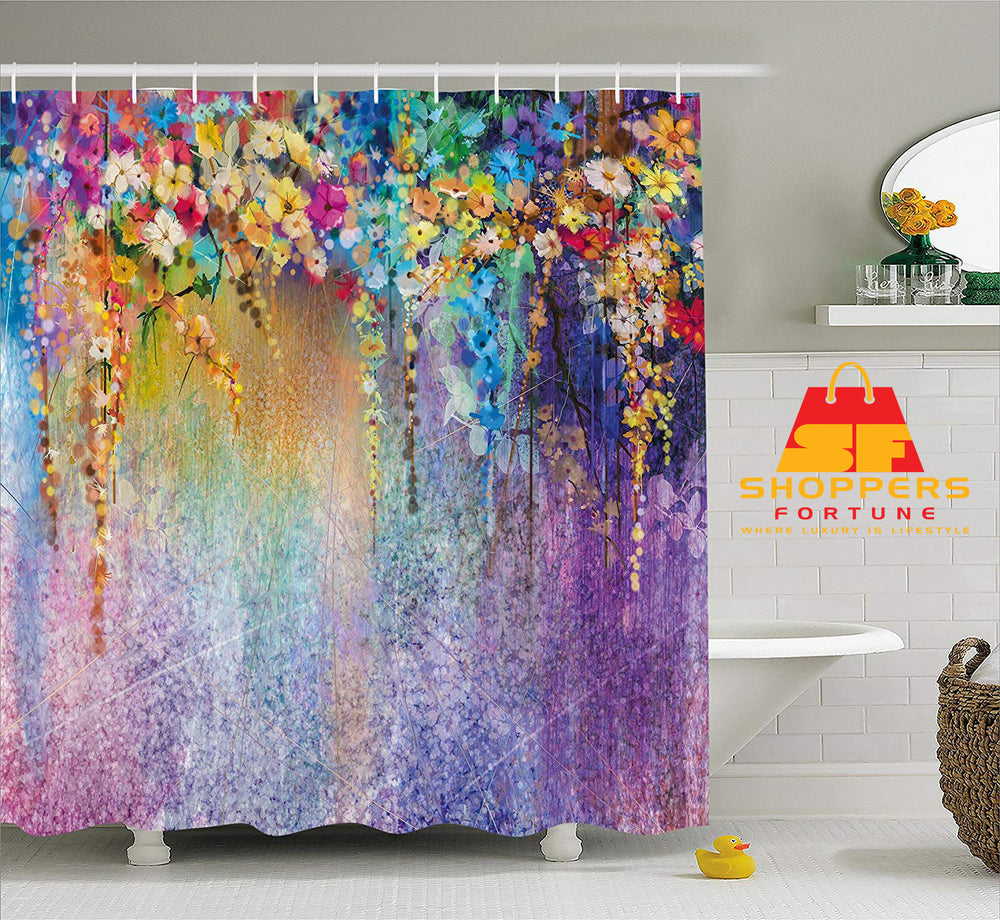 Digital Heavy Long Crush Curtains - Picasso Art of Flora