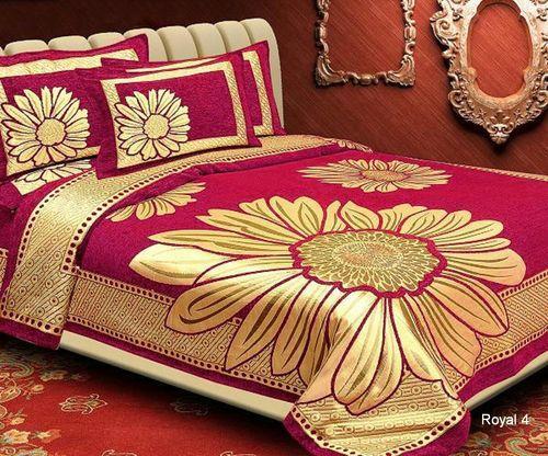 Floral Pattern Heavy Chenille Bedcover - Pink