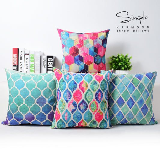 Gems & Ruby Art Cotton Feel Cushion Covers - 5 Piece/Set