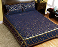 Intricate Pattern Chenille Bedcovers - Navy Blue
