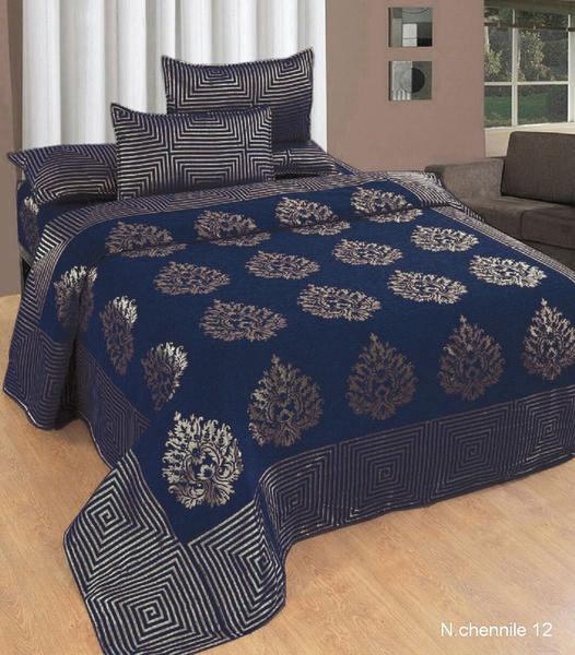 Crafty Chenille Bedcovers for Art Lovers - Luxury Blue