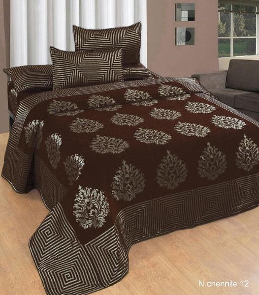 Crafty Chenille Bedcovers for Art Lovers - Chocolate