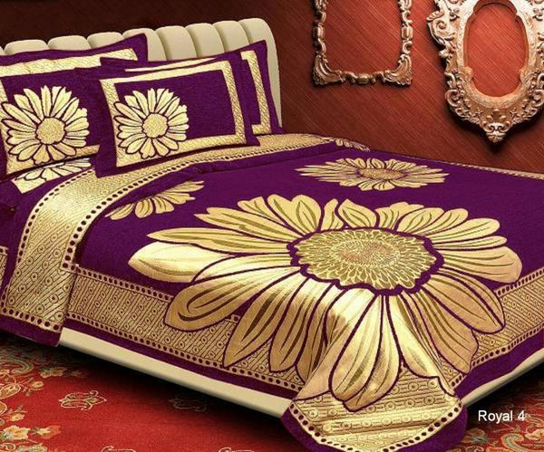 Floral Pattern Heavy Chenille Bedcovers - C