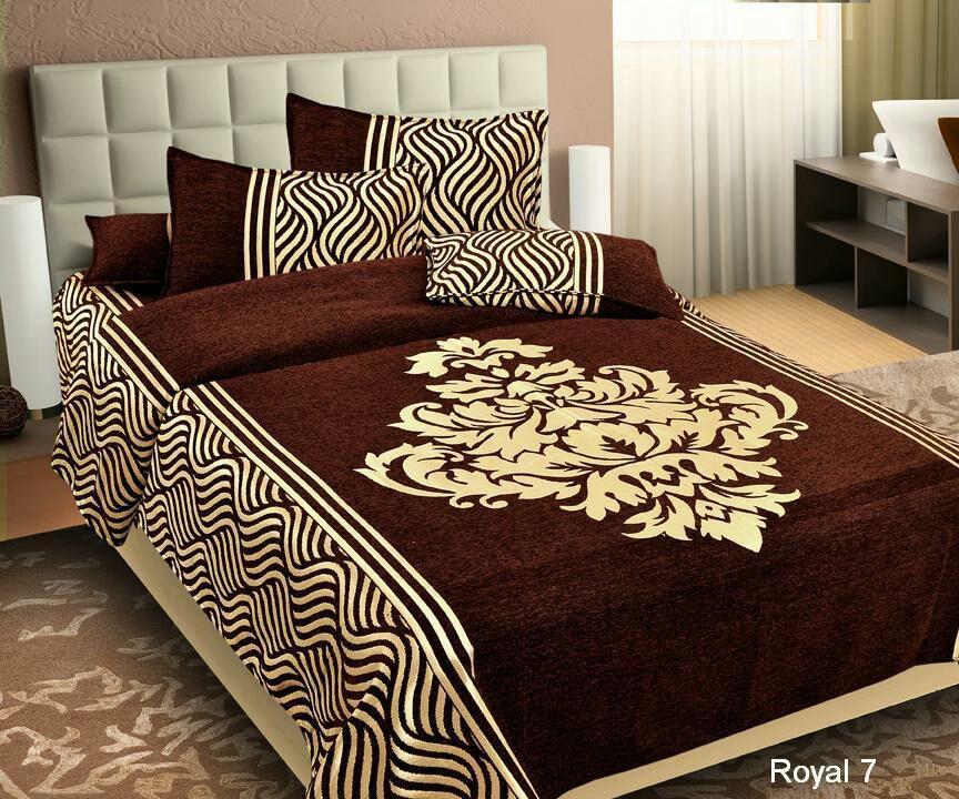 Wonder of Maze Royal Heavy Chenille Brown Bedcovers