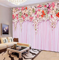 Premium Blackout Digital Curtains - Bright Pink Roses(Set of 2) 2021 Edition