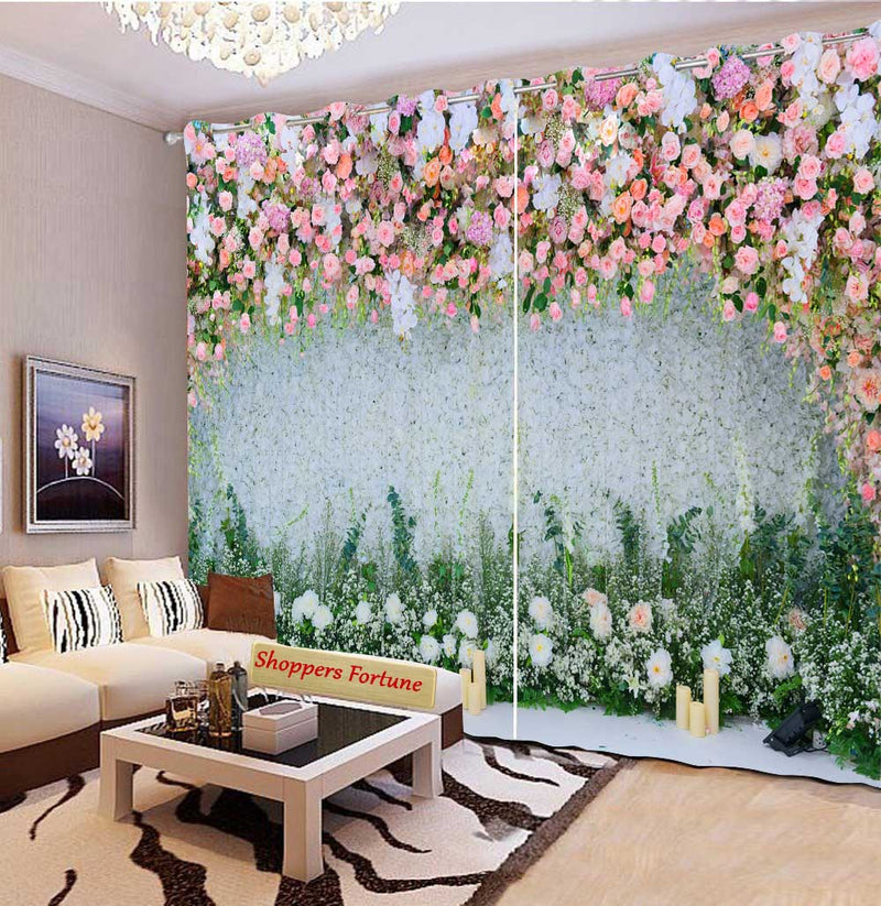 Premium Blackout Digital Curtains - Candles & Flora(Set of 2) 2021 Edition