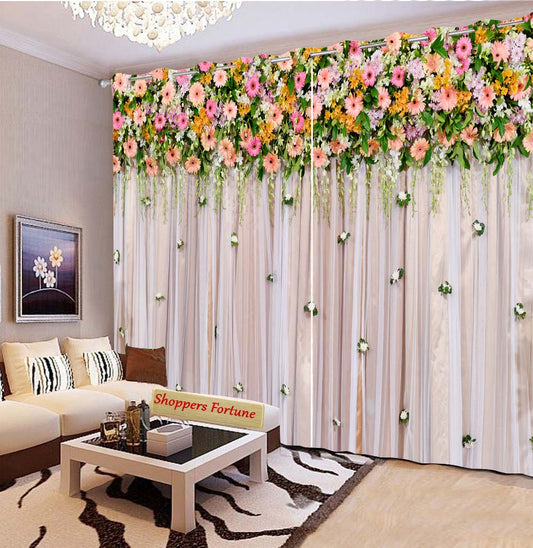 Premium Blackout Digital Curtains - Colorful Floral(Set of 2) 2021 Edition