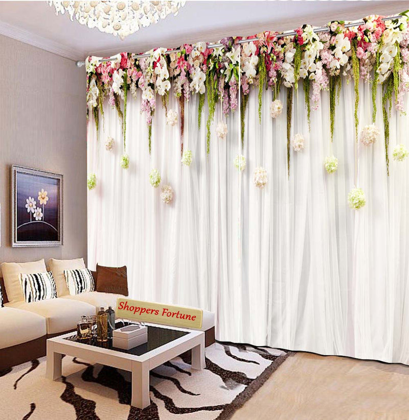 Premium Blackout Digital Curtains - Elegant Floral Roses(Set of 2) 2021 Edition