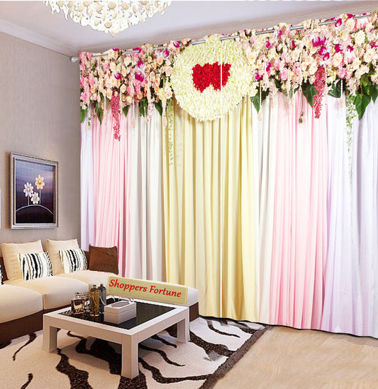Premium Blackout Digital Curtains - Floral Love Decor(Set of 2) 2021 Edition