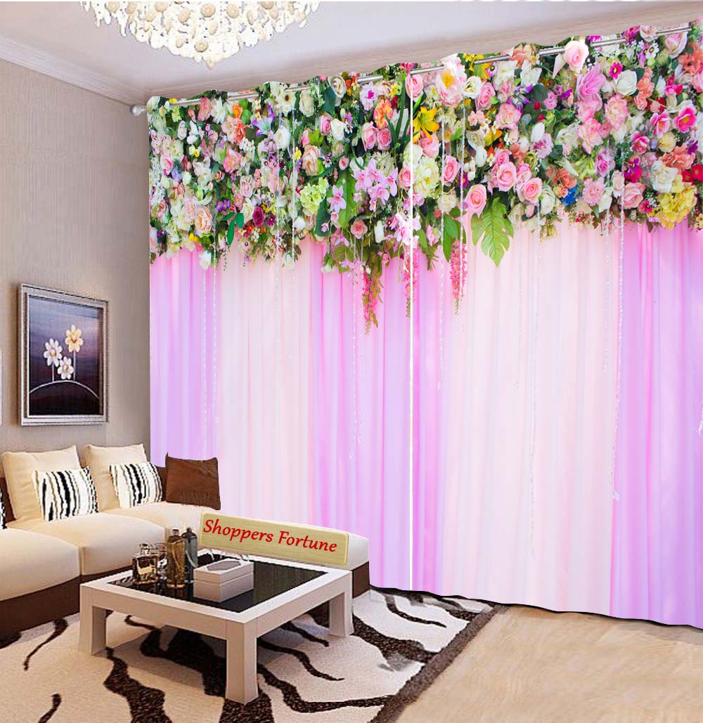 Premium Blackout Digital Curtains - Mixed Floral Roses(Set of 2) 2021 Edition