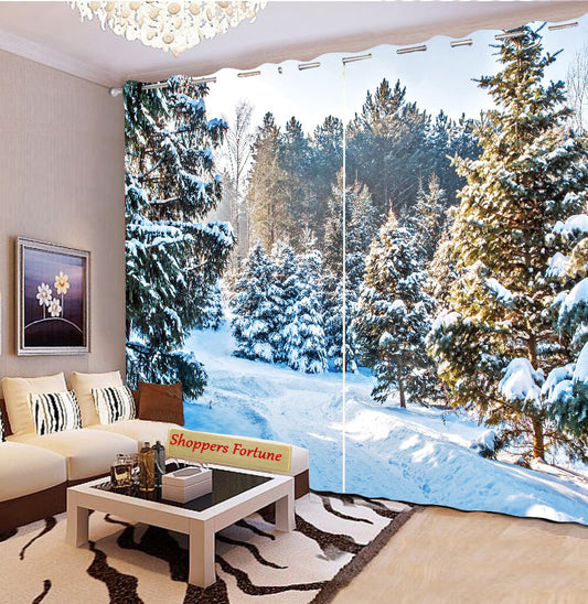 Premium Blackout Digital Curtains - Lost in Snowland(Set of 2) 2020 Edition