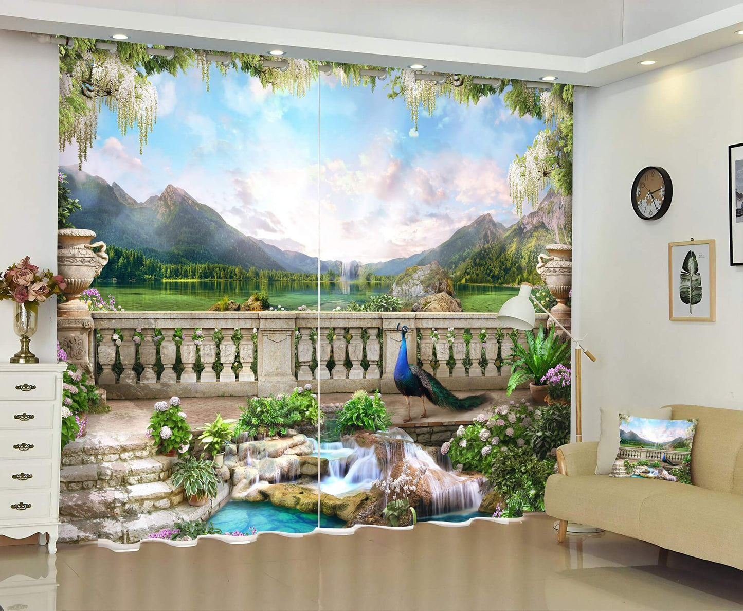 Premium Blackout Digital Curtains - Peacock Paradise(Set of 2) 2020 Edition