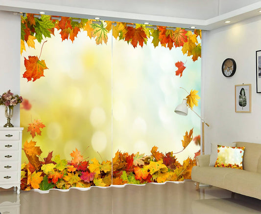 Premium Blackout Digital Curtains - Pleasant Autumn Aura(Set of 2) 2020 Edition