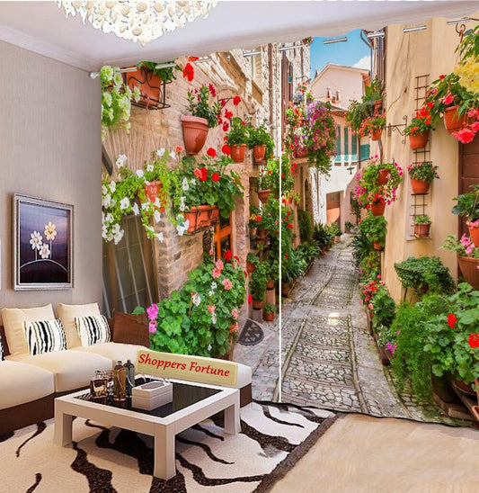 Premium Blackout Digital Curtains - Roman Alley(Set of 2) 2020 Edition