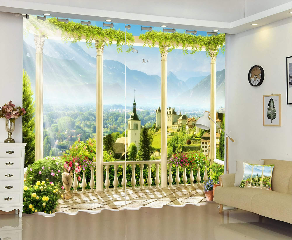 Premium Blackout Digital Curtains - Vacation in Switzerland(Set of 2) 2020 Edition