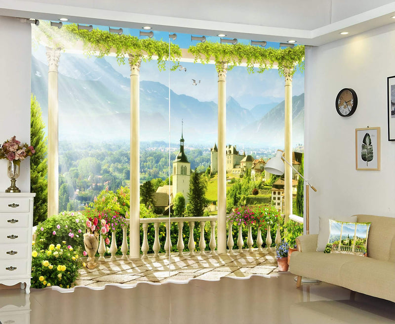 Premium Blackout Digital Curtains - Vacation in Switzerland(Set of 2) 2020 Edition