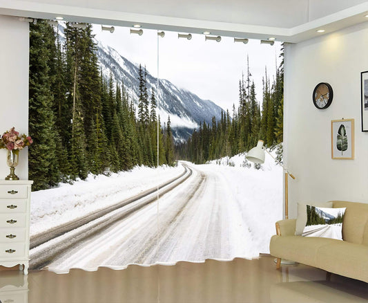 Premium Blackout Digital Curtains - Vintage Frozen Woods(Set of 2) 2020 Edition