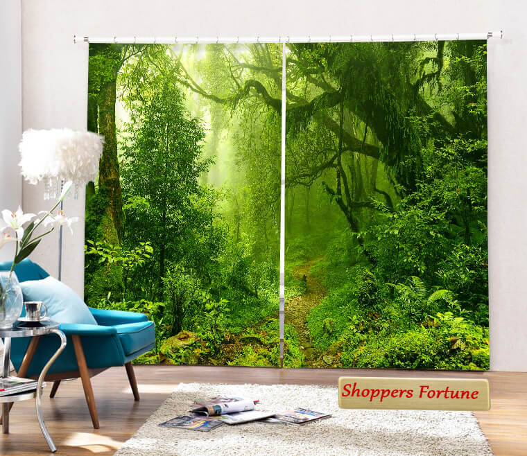 Premium Blackout Digital Curtains - Welcome to the Jungle(Set of 2)