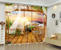 Premium Blackout Digital Curtains - Wooden Cottage(Set of 2) 2020 Edition