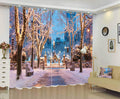 Premium Blackout Digital Curtains - Frozen Street(Set of 2)