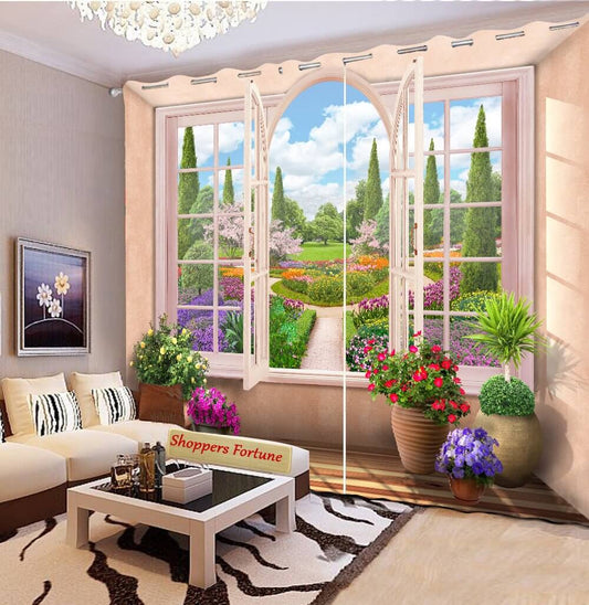 Premium Blackout Digital Curtains - Royal Garden(Set of 2) 2020 Edition