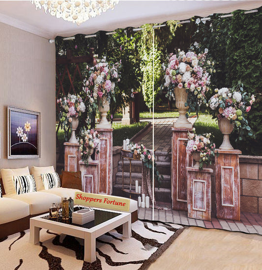 Premium Blackout Digital Curtains - Wedding Flower Pots(Set of 2) 2020 Edition