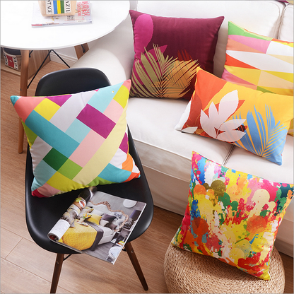 Cotton Feel Designer Modern Multi-Color Decorative Throw Pillow Cushion Covers - Set of 5