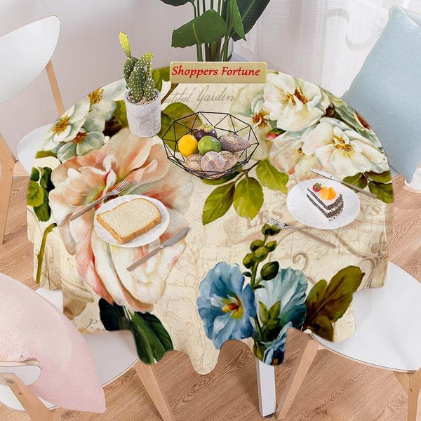 Digital Round Table Covers - Elegant Flora