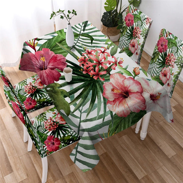 Digital Water Resistant Table Cover - Classic Flora
