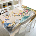 Digital Water Resistant Table Cover - Peacock & Flora