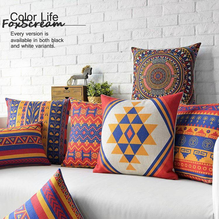 Intricate Art Cotton Feel Cushion Covers - 5 Piece/Set