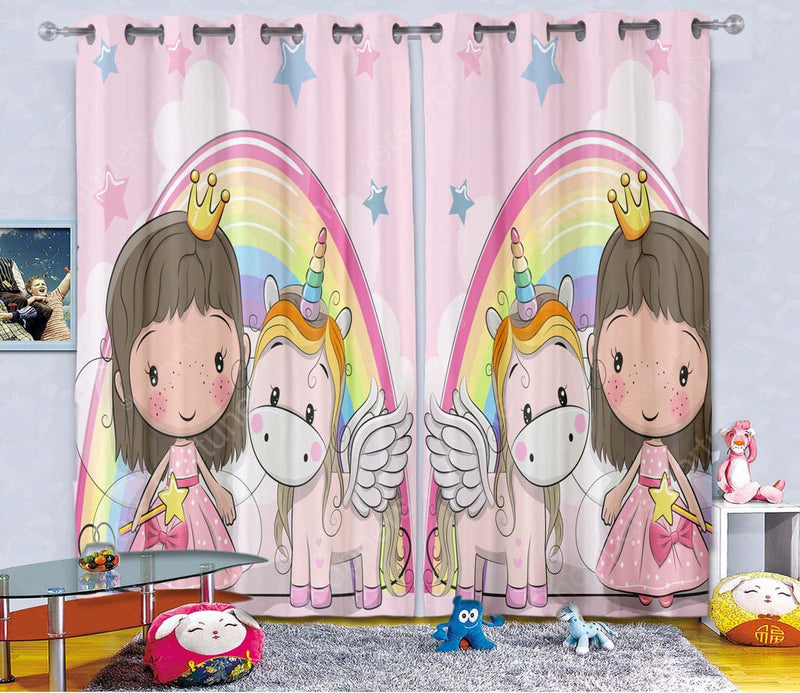 Kids Cartoon Blackout Curtains - Me & My Pony (Set of 2)