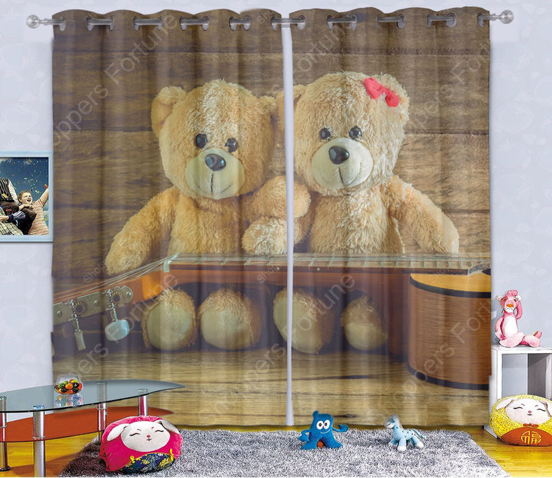 Kids Digital Blackout Curtains -  It's Music Time with Teddy (Set of 2)