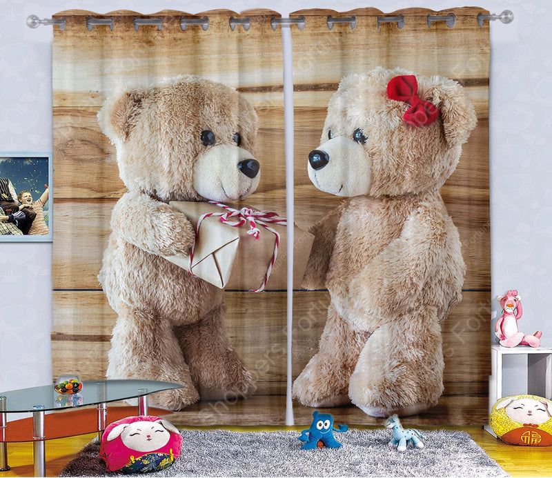 Kids Digital Blackout Curtains - Teddy loves Gifting (Set of 2)