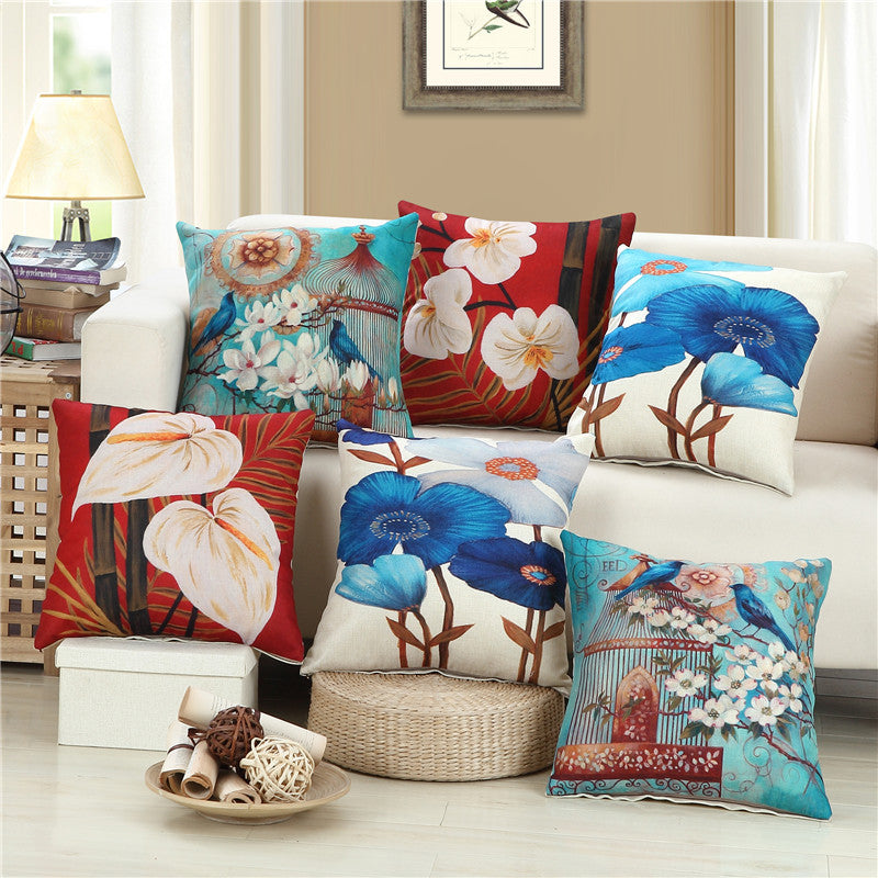 Majesty of Flora Cotton Feel Cushion Covers - 5 Piece/Set