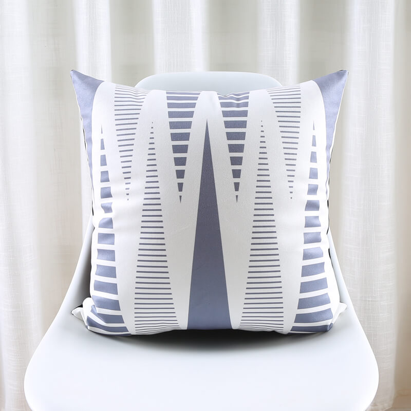 Modern Triangular Stripes Geometric Cotton Feel Cushion Covers - 5 Piece/Set