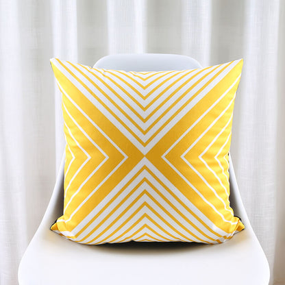 Modern Triangular Stripes Geometric Cotton Feel Cushion Covers - 5 Piece/Set