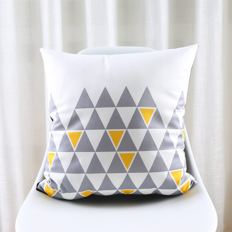 Modern Triangular Stripes Geometric Cotton Feel Cushion Covers - 5 Piece/Set